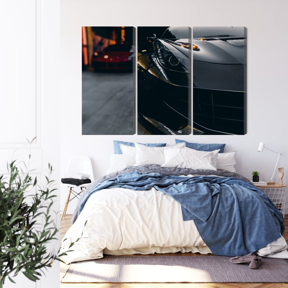 Kanva - Melnas sporta automašīnas priekšpuse, N-3483 X-ART