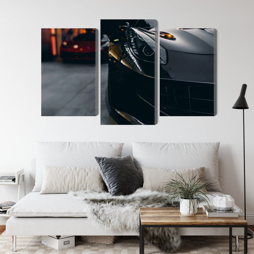 Kanva - Melnas sporta automašīnas priekšpuse, N-3484 X-ART