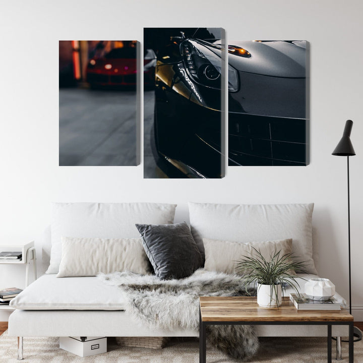 Kanva - Melnas sporta automašīnas priekšpuse, N-3484 X-ART