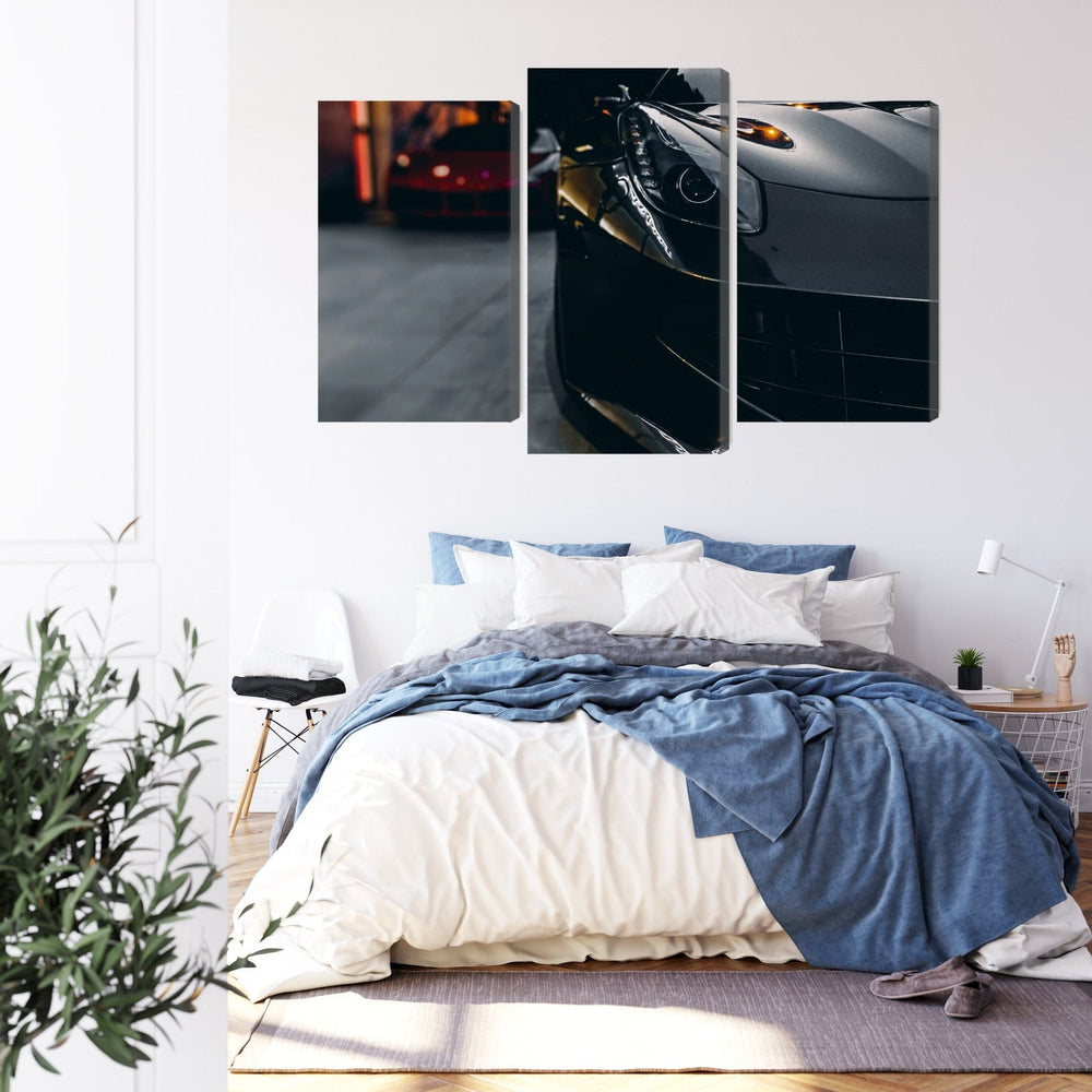 Kanva - Melnas sporta automašīnas priekšpuse, N-3484 X-ART