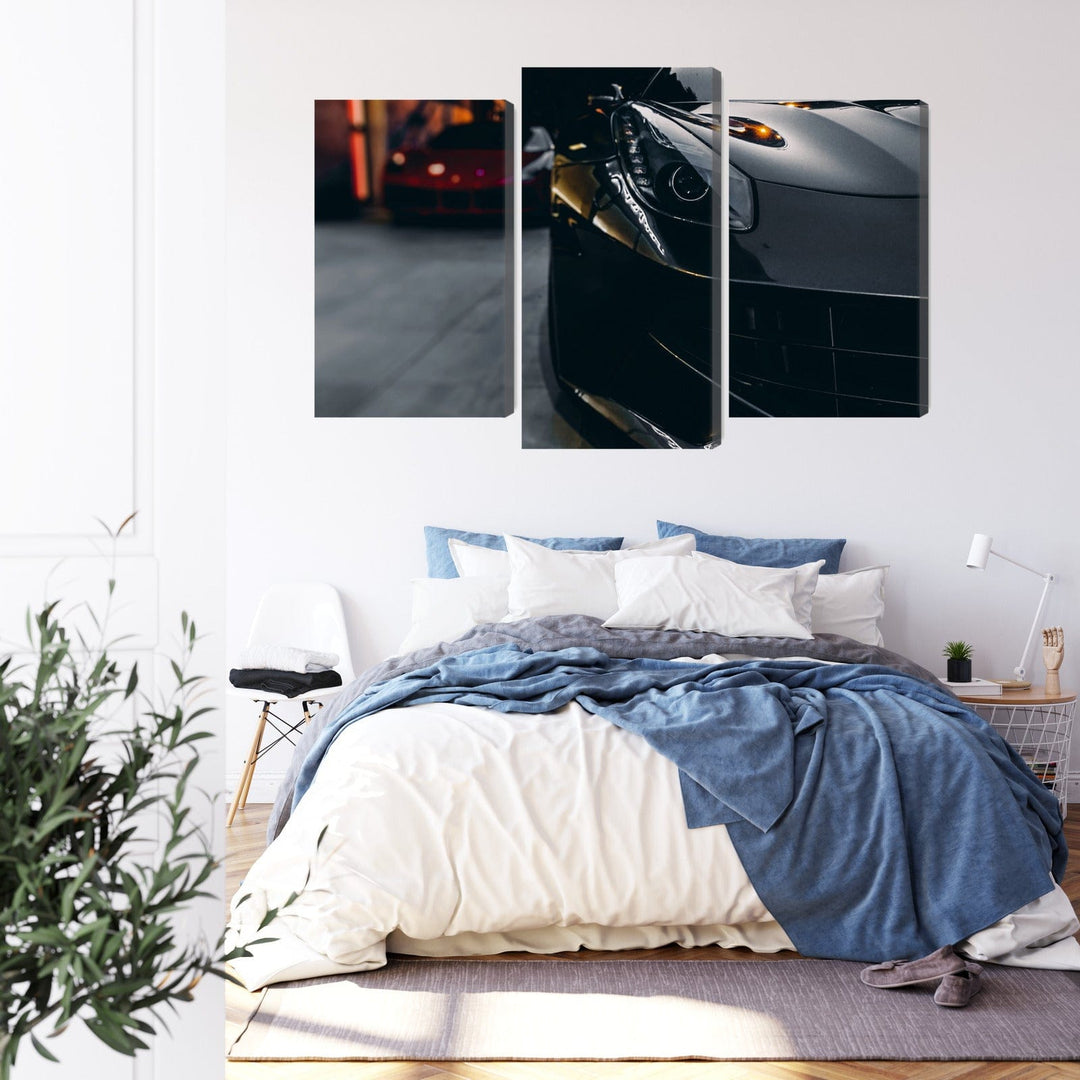 Kanva - Melnas sporta automašīnas priekšpuse, N-3484 X-ART