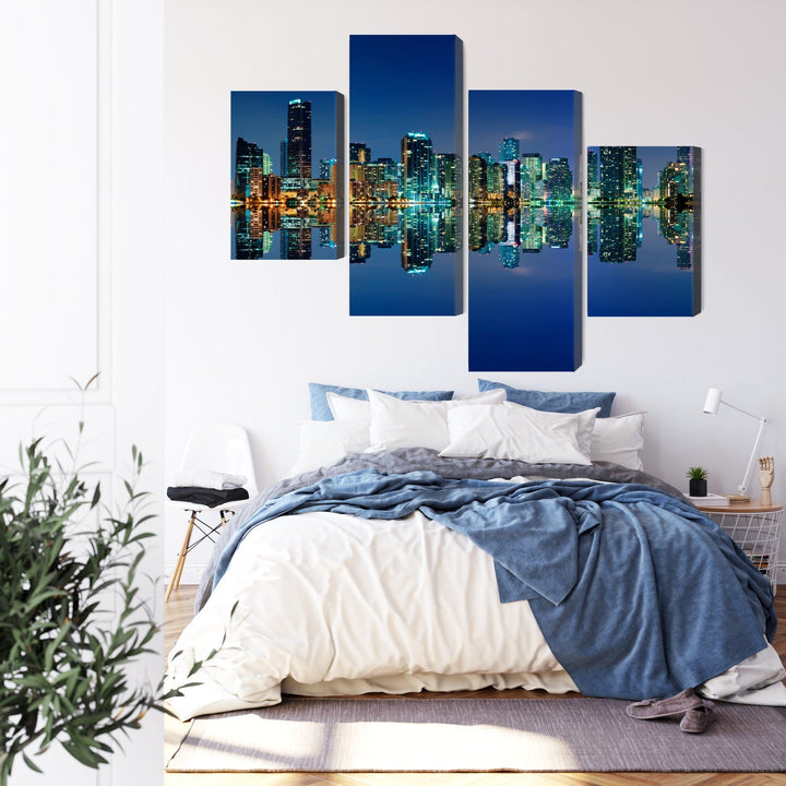 Kanva: Miami panorāma naktī, zila X-ART