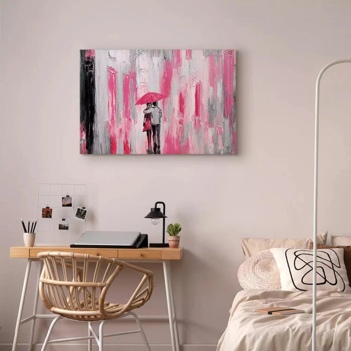 Kanva - Mīlestība zem lietussarga (1-daļīga), rozā krāsā G-ART