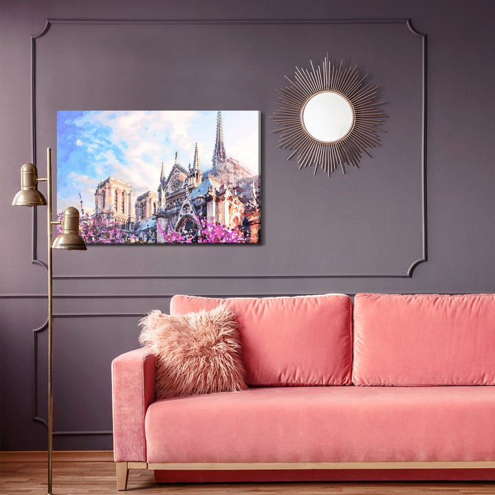 Kanva - Notre Dame katedrāle ziedu vidū, N-1130 X-ART