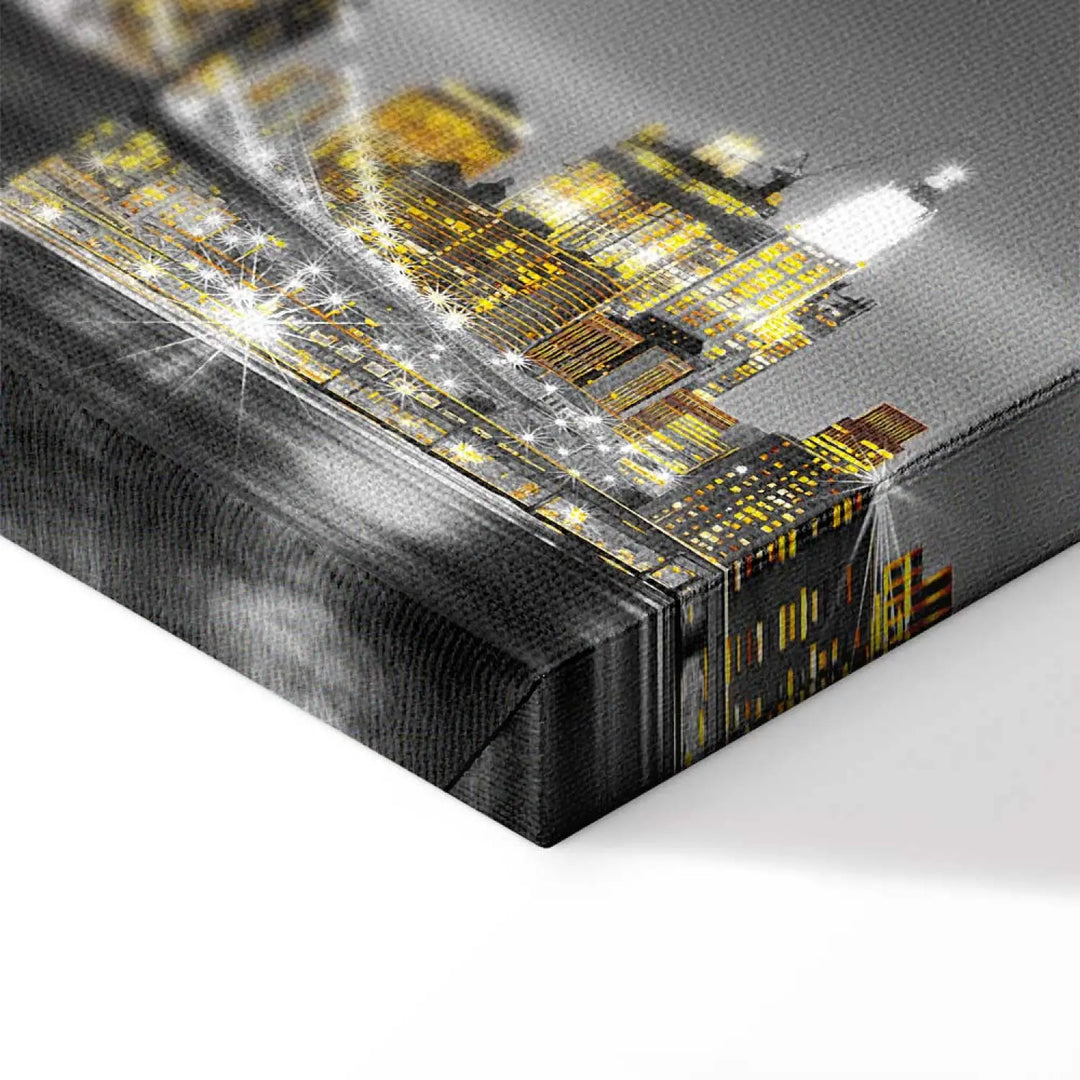 Kanva - Ņujorka nakts ainava, peleka, dzeltena, 58301 ART XL