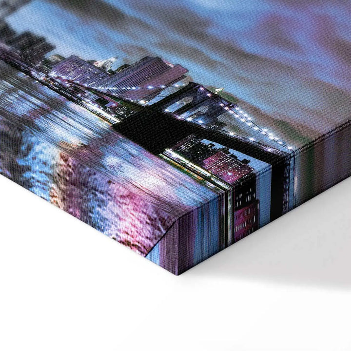 Kanva - Ņujorka – pilsētas ainava nakts apgaismojumā, zila, 93033 ART XL