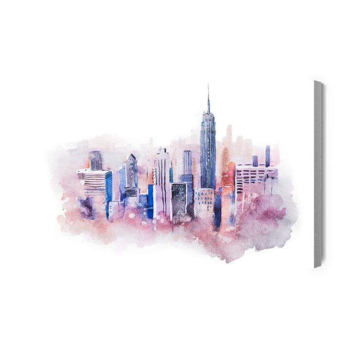 Kanva - Ņujorkas centrs, uzgleznot ar akvareļu krāsām, N-1399 X-ART