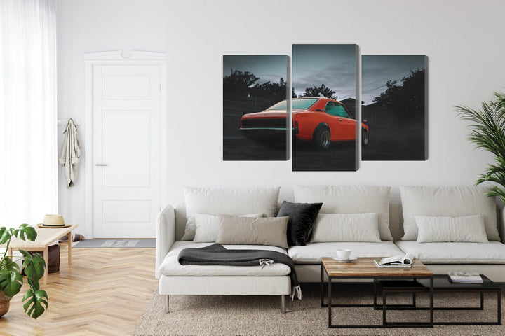 Kanva - Oranža retro automašīna, N-3408 X-ART