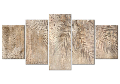 Канва - Эскиз пальмового листа, коричневая композиция с тропическим мотивом, 151439 G-ART