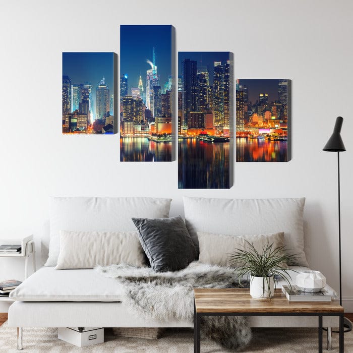 Kanva - Panorāmas skats uz Manhetenu naktī, N-2022 X-ART