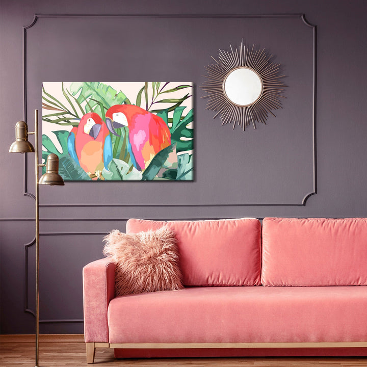 Kanva - Papagaili un tropu lapas, N-815 X-ART