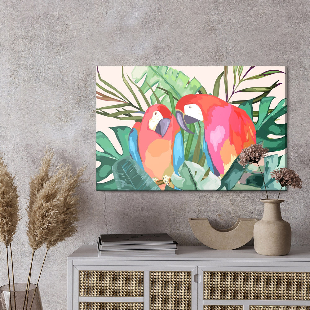 Kanva - Papagaili un tropu lapas, N-815 X-ART