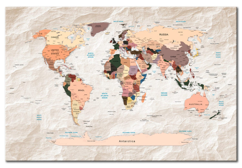 Glezna Pasaules karte: Akmeņainie okeāni, 91892 Tapetenshop.lv.