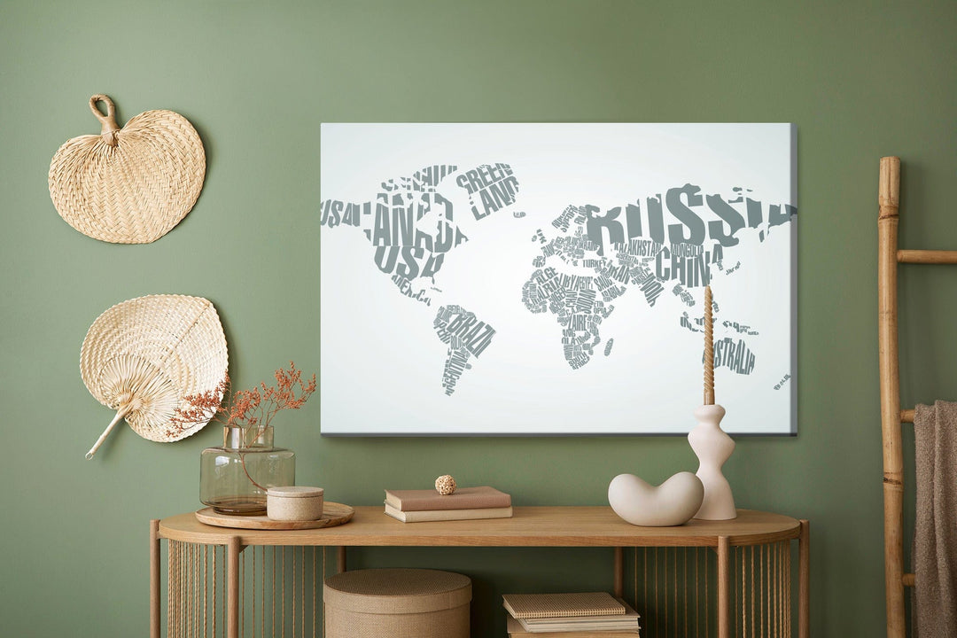 Kanva - Pasaules karte ar uzrakstiem, N-1363 X-ART