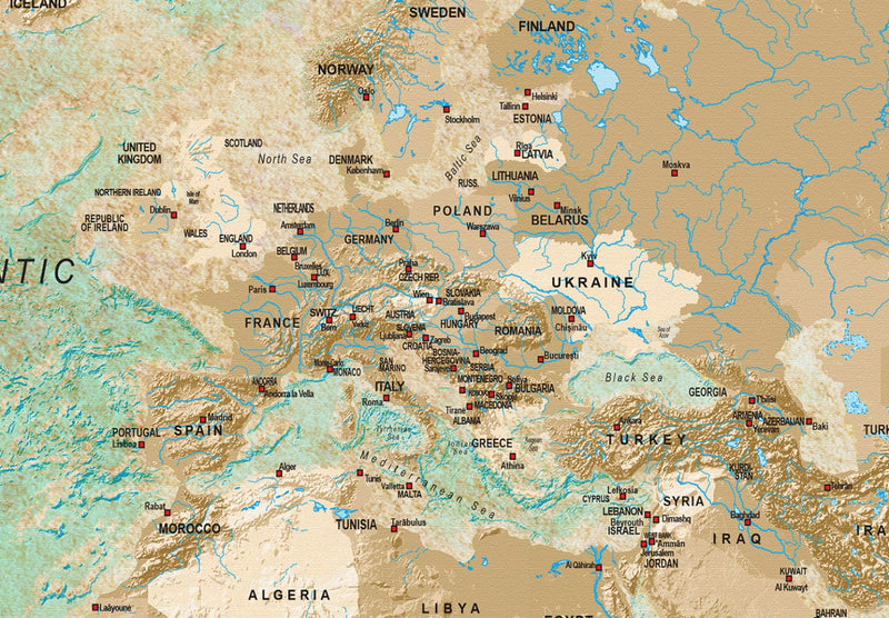 Glezna - Pasaules karte: Celadona ceļojums, 96056 Tapetenshop.lv.