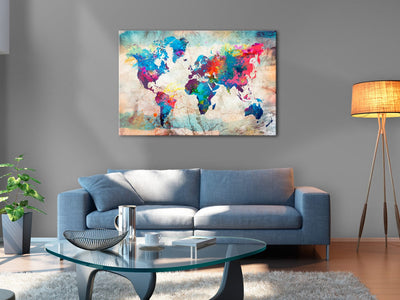 Glezna Pasaules karte: Krāsains trakums, 97548 Tapetenshop.lv.