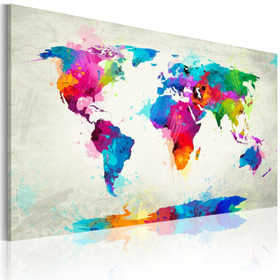 Glezna Pasaules karte: Krāsu sprādziens (x 1), 55451 Tapetenshop.lv.