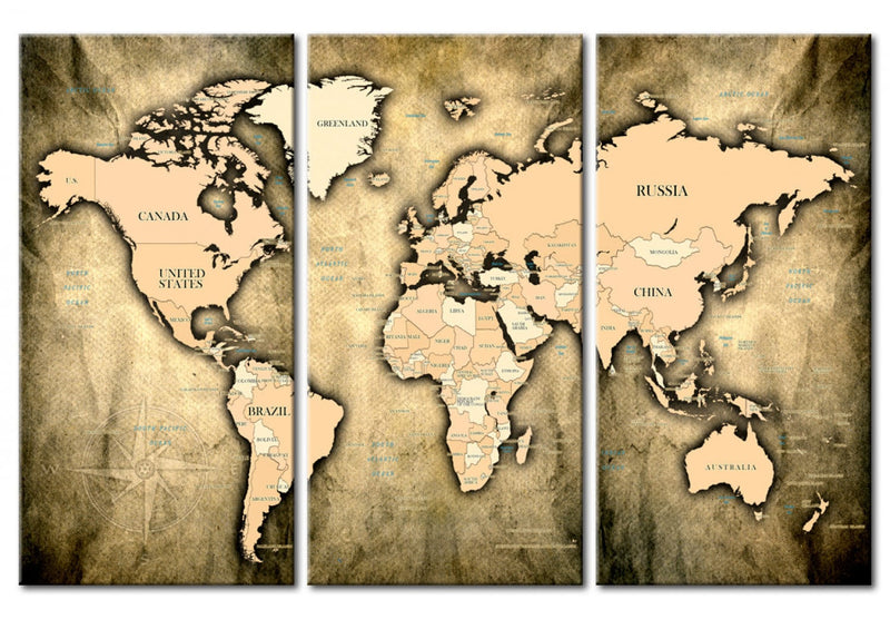 Kanva Pasaules karte: Laika smiltis, 91869 G-ART.