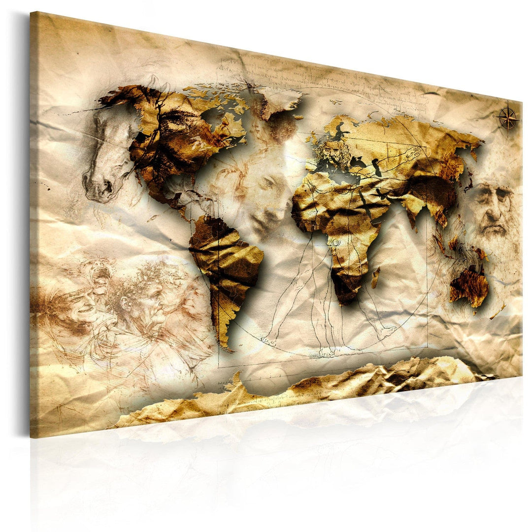 Glezna – Pasaules karte Leonardo da Vinči stilā, (x1), 92621 G-ART.