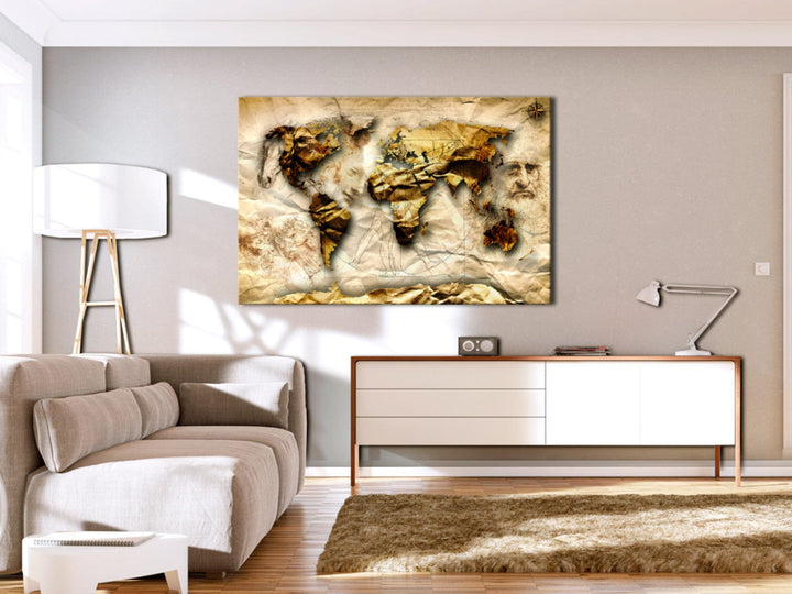Glezna – Pasaules karte Leonardo da Vinči stilā, (x1), 92621 G-ART.