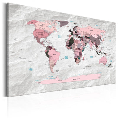 Kanva Pasaules karte: Rozā kontinenti, 91882 G-ART.