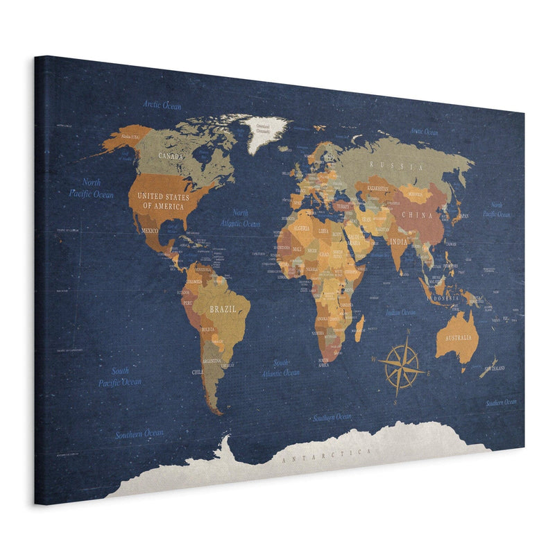 Glezna Pasaules karte: Tintes okeāni, 91913 Tapetenshop.lv.