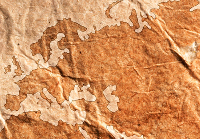 Painting-World Map on Brown Paper, 91181 G-Art.