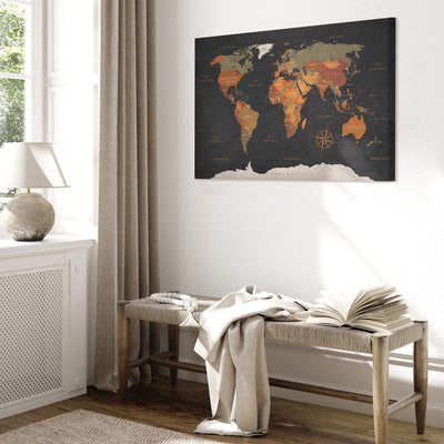 Glezna Pasaules karte: Zemes noslēpumi, 91914 Tapetenshop.lv.