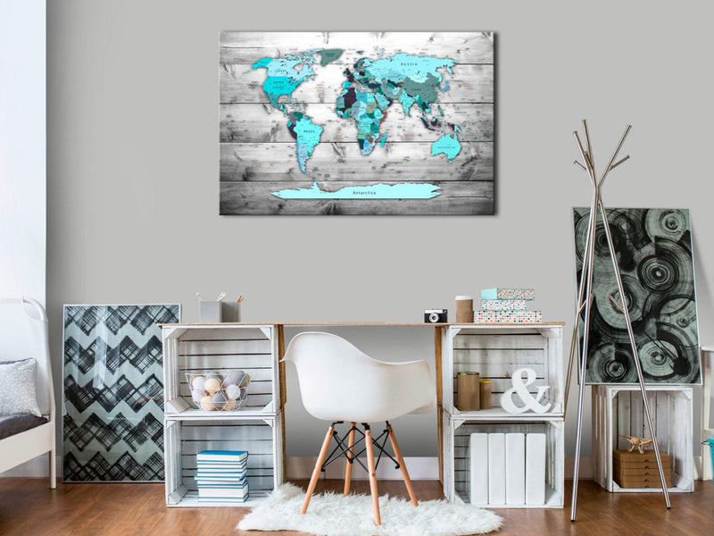 Kanva Pasaules karte: Zilā pasaule, 90261 G-ART.