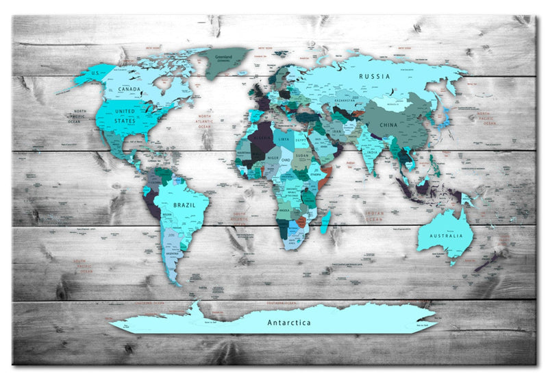 Glezna Pasaules karte: Zilā pasaule, 90261 Tapetenshop.lv.