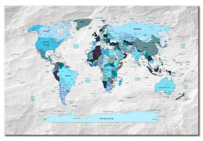 Kanva Pasaules karte: zilā planēta, 91886 G-ART.