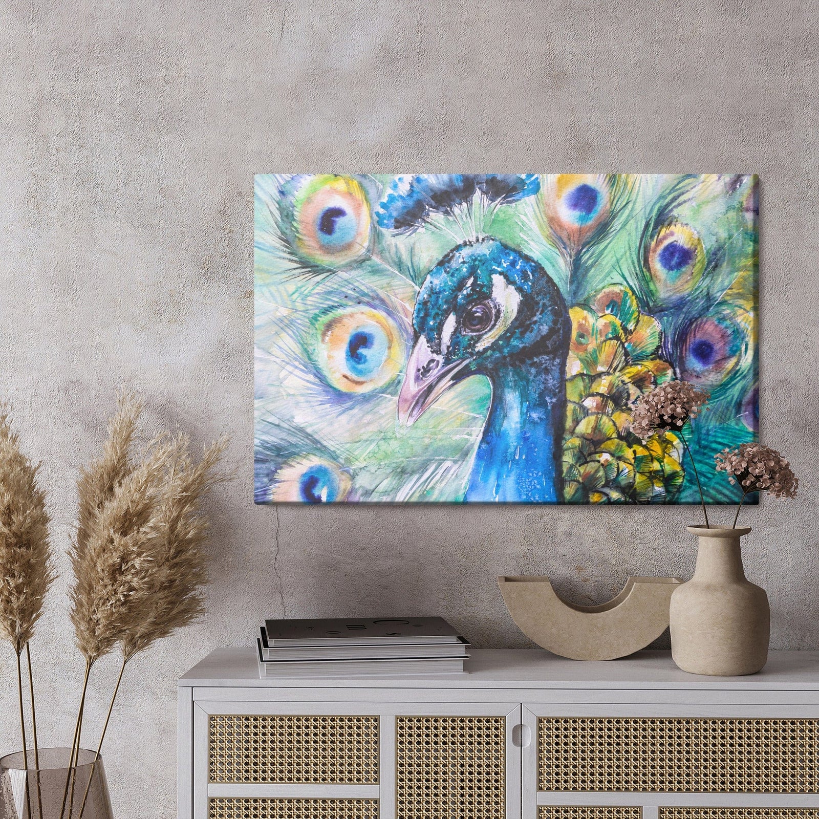 Kanva - Pāvs ar krāsainām spalvām, N-808 X-ART