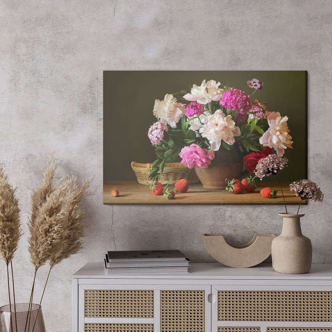 Kanva - Peonijas ar zemenēm X-ART