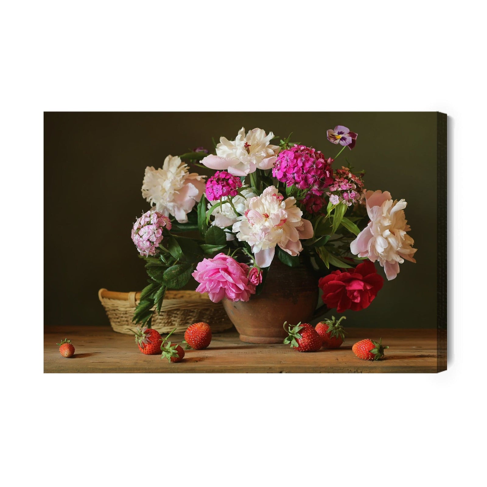 Kanva - Peonijas ar zemenēm X-ART