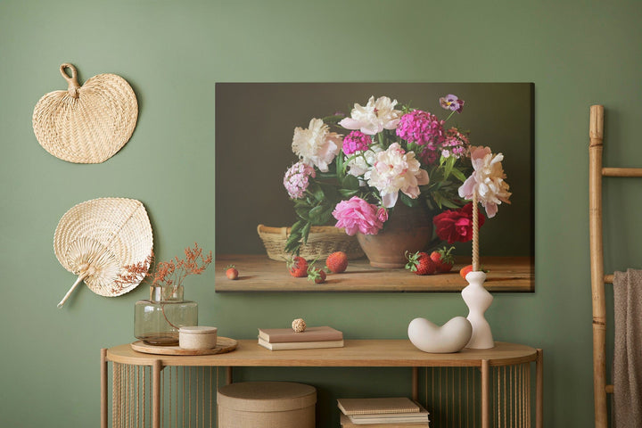 Kanva - Peonijas ar zemenēm X-ART