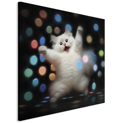 Paveikslai ant drobės - Persijos katė - šokanti katė disko šviesose, 150198 G-ART