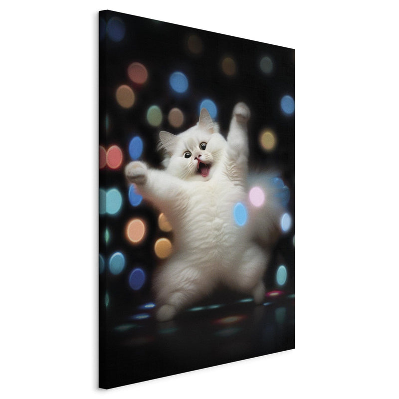 Канва - Персидская кошка - танцующая кошка в дискотечных огнях, 150200 G-ART