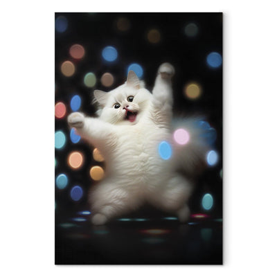 Канва - Персидская кошка - танцующая кошка в дискотечных огнях, 150200 G-ART