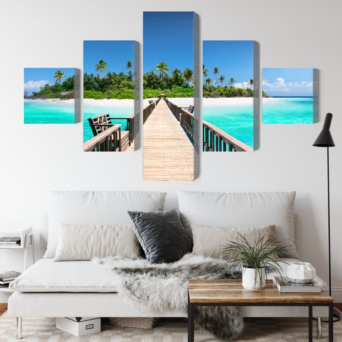 5 daļu kanva: Maldivu salas, koši zila X-ART