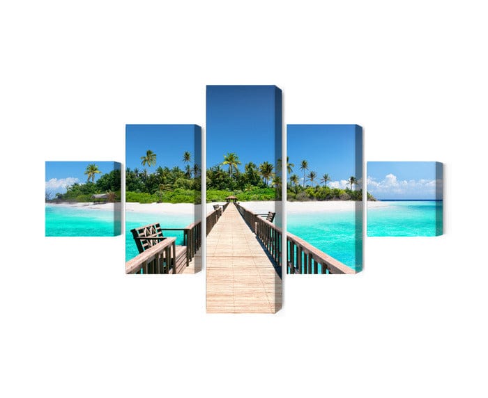 5 daļu kanva: Maldivu salas, koši zila X-ART