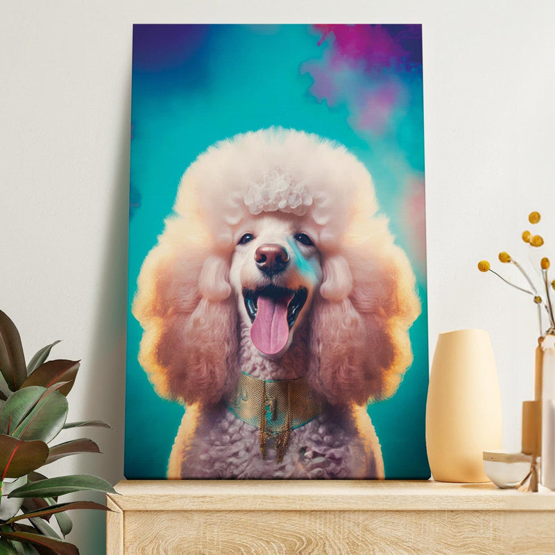 Canva - Happy Poodle on coloured background, 150216 G-ART