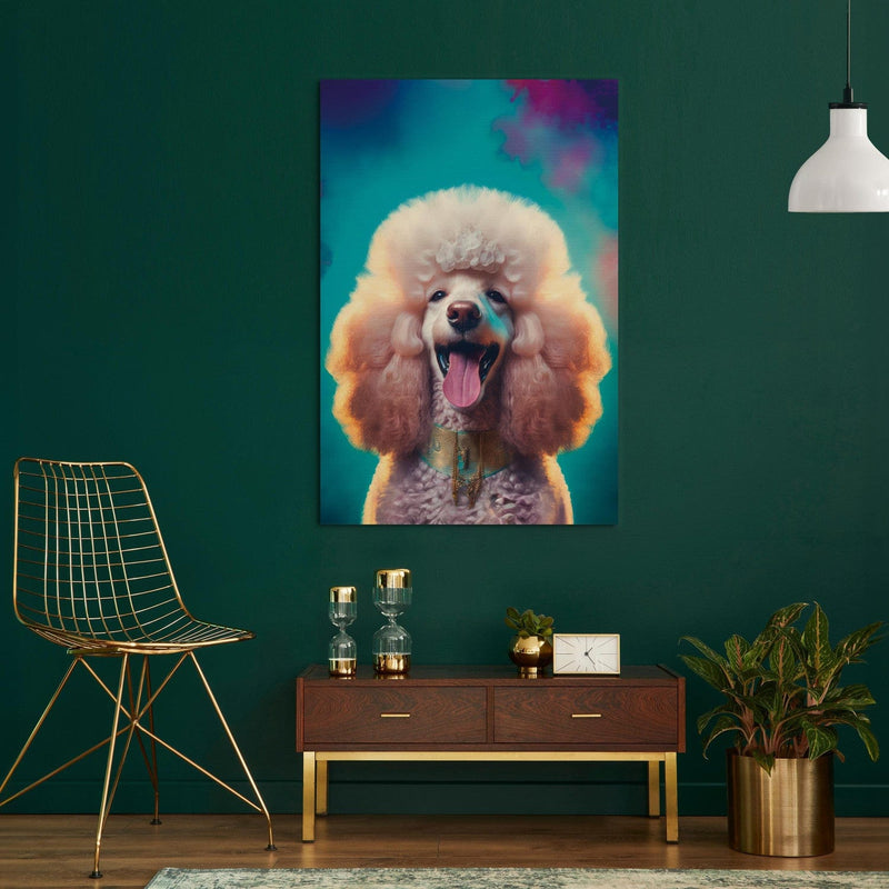 Canva - Happy Poodle on coloured background, 150216 G-ART