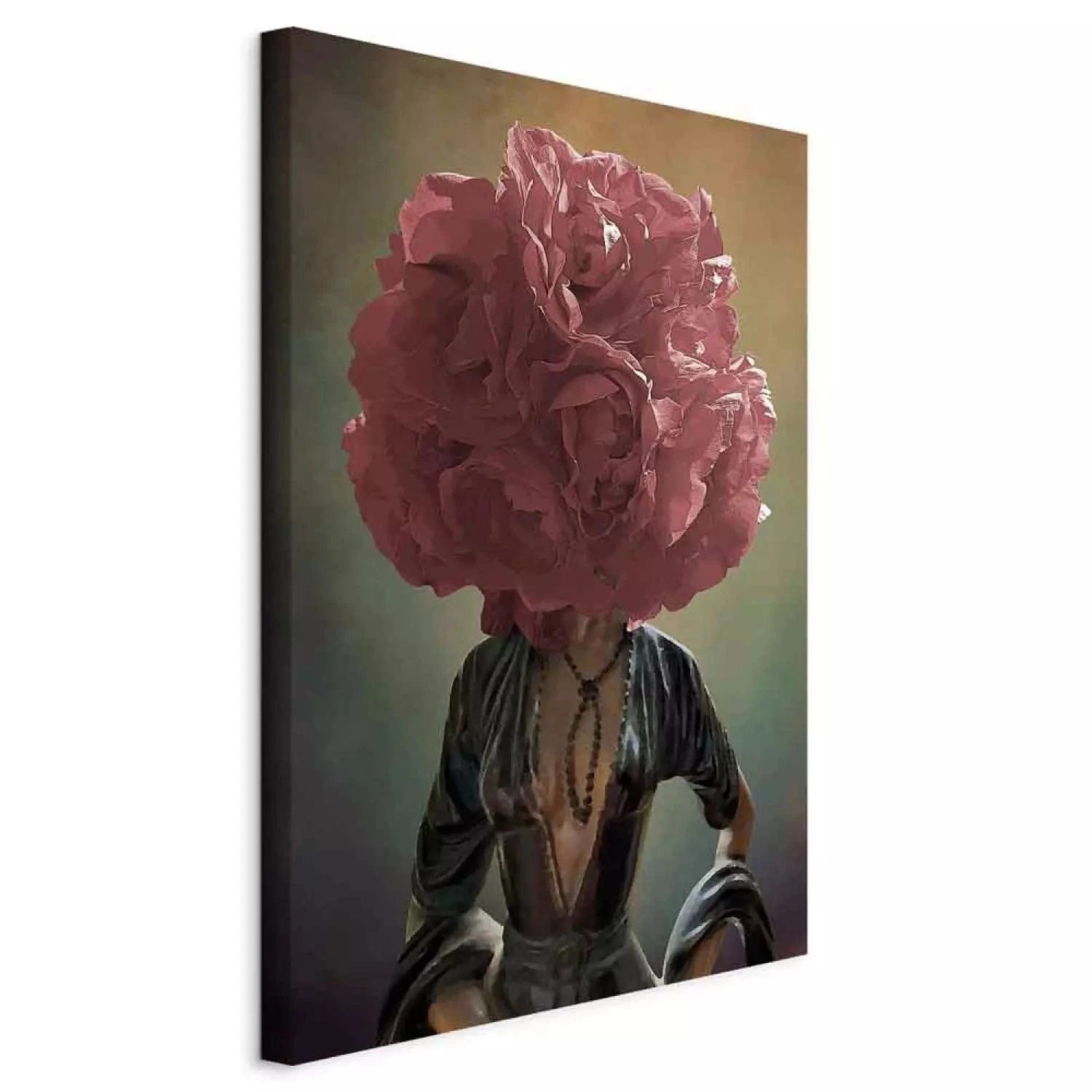 Ziedu domas - vertikāla glezna - abstrakcija ar augu motīvu G-ART