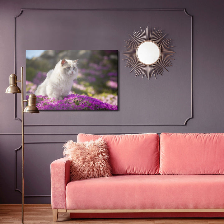 Kanva - Ragdoll kaķis ziedu vidū, N-1438 X-ART