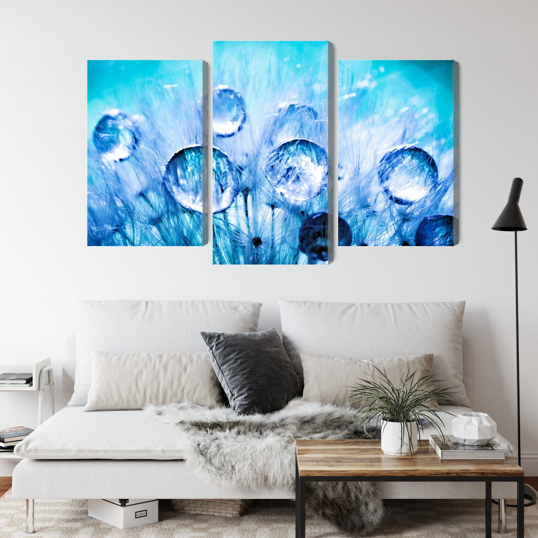 3 daļu kanva: Rasas pilieni uz pienenes X-ART