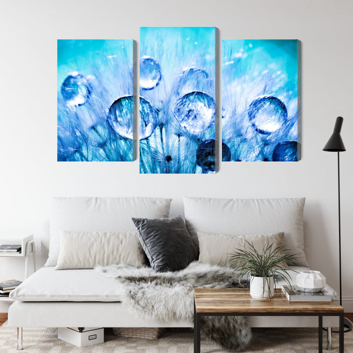 3 daļu kanva: Rasas pilieni uz pienenes X-ART