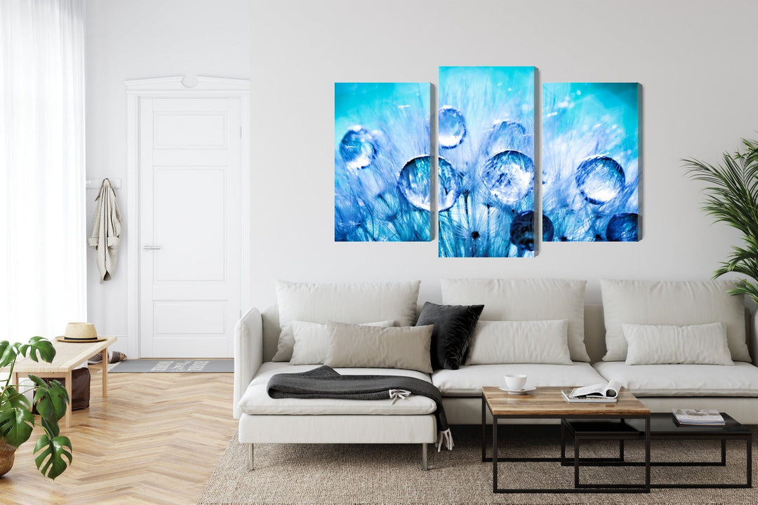 3 daļu kanva: Rasas pilieni uz pienenes X-ART