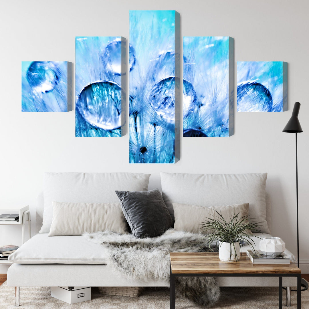 5 daļu kanva: Rasas pilieni uz pienenes X-ART