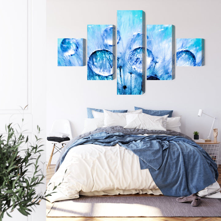 5 daļu kanva: Rasas pilieni uz pienenes X-ART