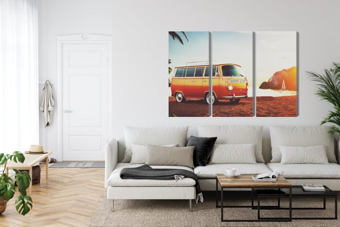 Kanva - Retro automašīna pludmalē, N-3437 X-ART